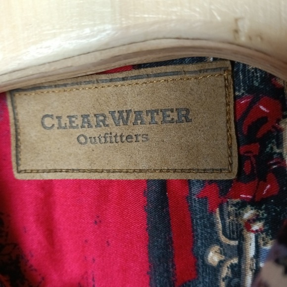 Clearwater Outfitters Mens XXL Christmas Shirt Classic Cars Santa Route 66 Red - Picture 4 of 14